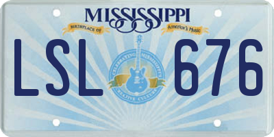 MS license plate LSL676