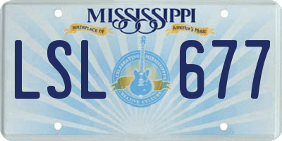 MS license plate LSL677
