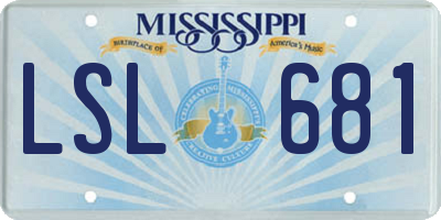 MS license plate LSL681