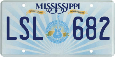 MS license plate LSL682
