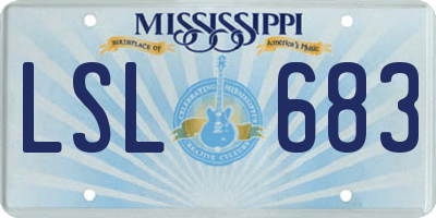MS license plate LSL683