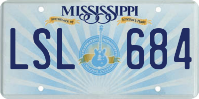 MS license plate LSL684