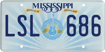 MS license plate LSL686