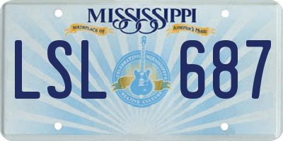 MS license plate LSL687