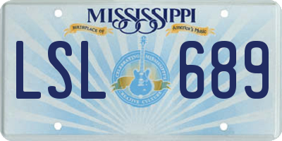 MS license plate LSL689