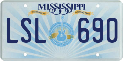 MS license plate LSL690