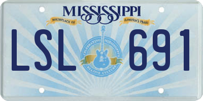 MS license plate LSL691