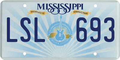 MS license plate LSL693