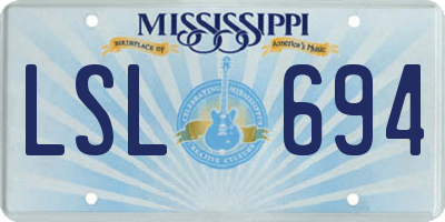 MS license plate LSL694