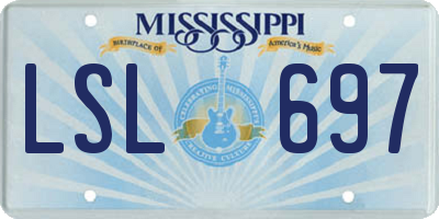 MS license plate LSL697