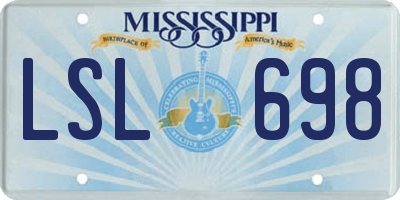 MS license plate LSL698