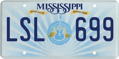 MS license plate LSL699