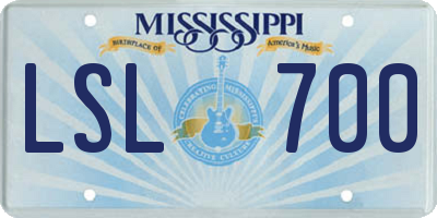 MS license plate LSL700