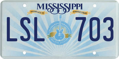 MS license plate LSL703