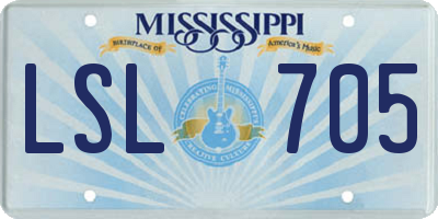 MS license plate LSL705