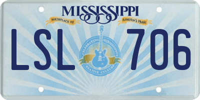 MS license plate LSL706