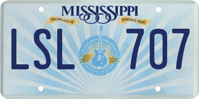 MS license plate LSL707