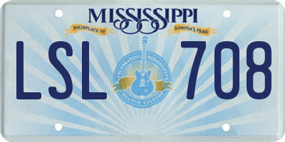 MS license plate LSL708