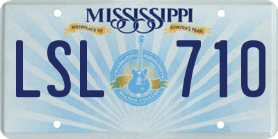 MS license plate LSL710