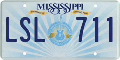 MS license plate LSL711