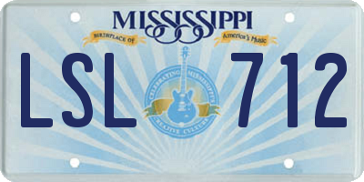 MS license plate LSL712