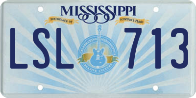 MS license plate LSL713