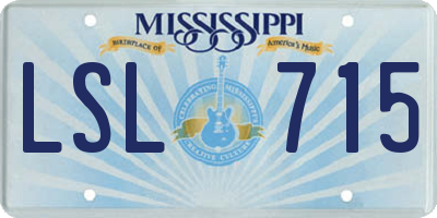 MS license plate LSL715