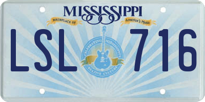 MS license plate LSL716