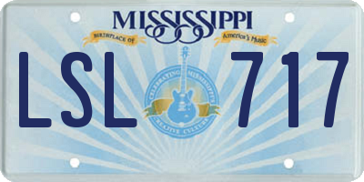 MS license plate LSL717
