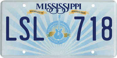 MS license plate LSL718