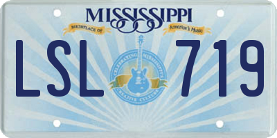 MS license plate LSL719