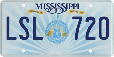 MS license plate LSL720