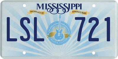 MS license plate LSL721