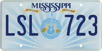 MS license plate LSL723