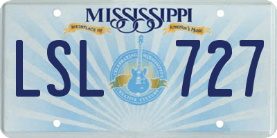 MS license plate LSL727