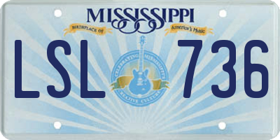 MS license plate LSL736