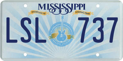 MS license plate LSL737