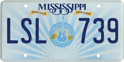 MS license plate LSL739