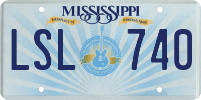 MS license plate LSL740