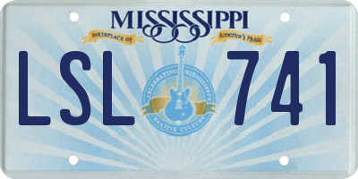MS license plate LSL741