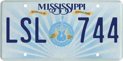 MS license plate LSL744