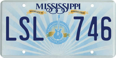 MS license plate LSL746
