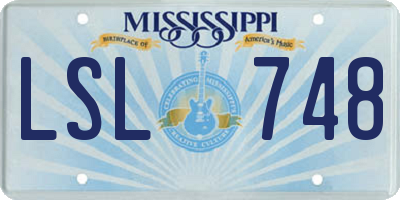 MS license plate LSL748