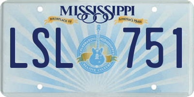 MS license plate LSL751