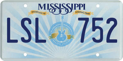 MS license plate LSL752