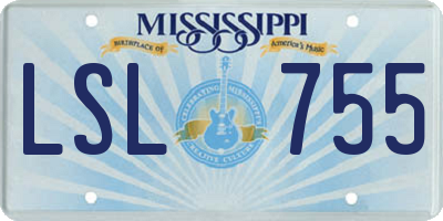 MS license plate LSL755