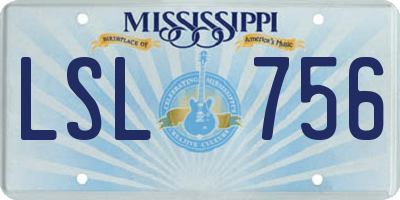 MS license plate LSL756