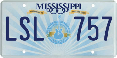 MS license plate LSL757