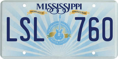 MS license plate LSL760