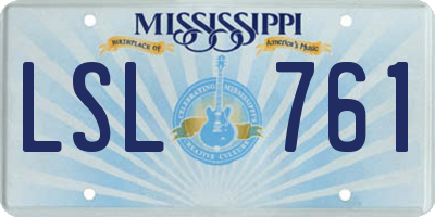 MS license plate LSL761